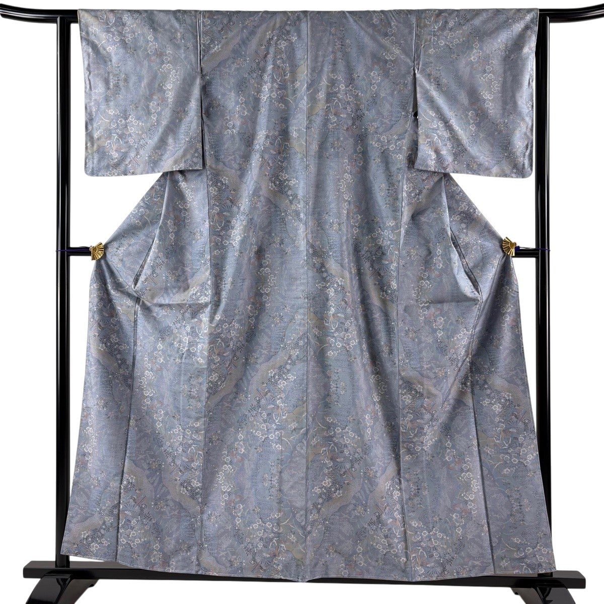 【美品】 大島紬 身丈150.5cm 裄丈62.5cm 正絹 名品 【中古】 美品】 大島紬 身丈156.5cm 裄丈64cm M 袷 名古屋帯セット 証紙 草花