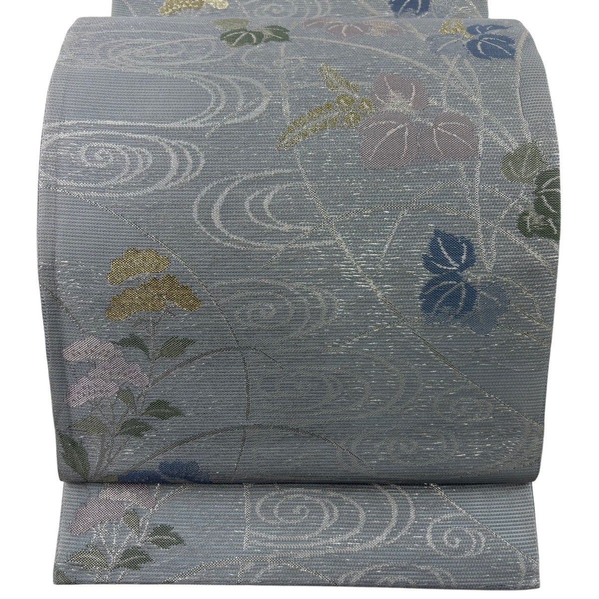 美品】 袋帯 秀品 証紙あり 夏帯 絽 松 箔 灰色 六通 正絹｜中古・古着
