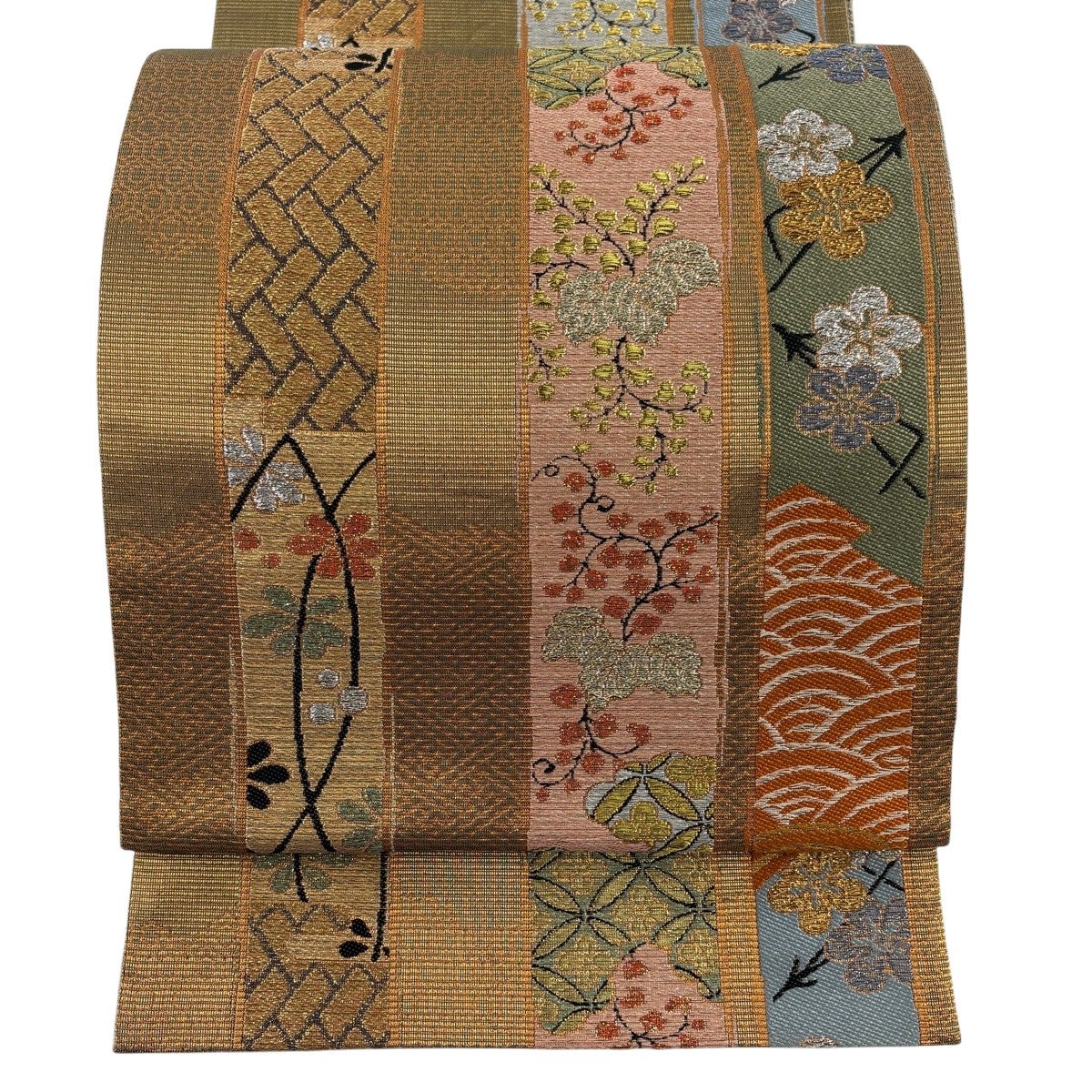 美品】 袋帯 秀品 鳥 桐 金糸 箔 黒 六通 正絹｜中古・古着