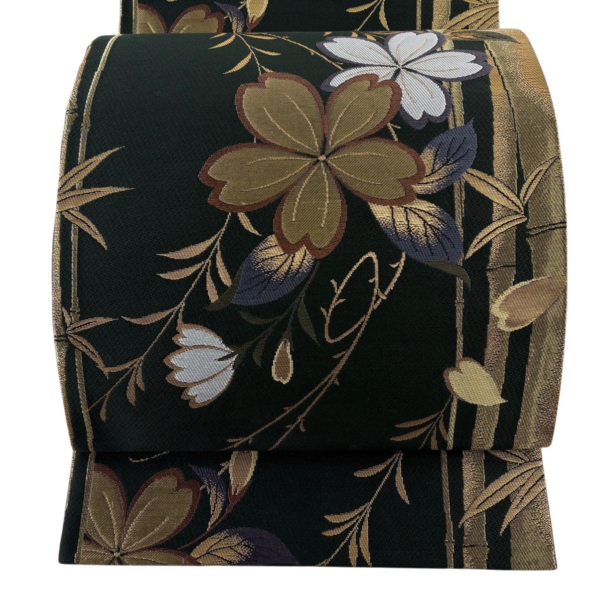 美品】 袋帯 秀品 夏帯 絽 千鳥 波 銀糸 箔 ベージュ 六通 正絹｜中古