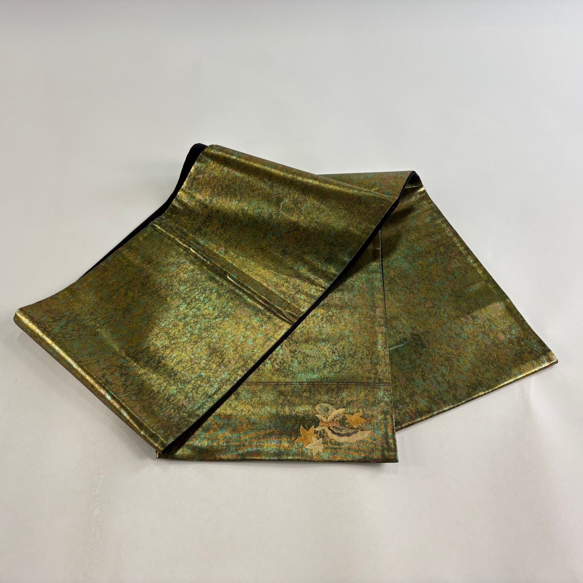 袋帯 秀品 ワンポイント柄 螺鈿 箔 金色 全通 正絹｜中古・古着