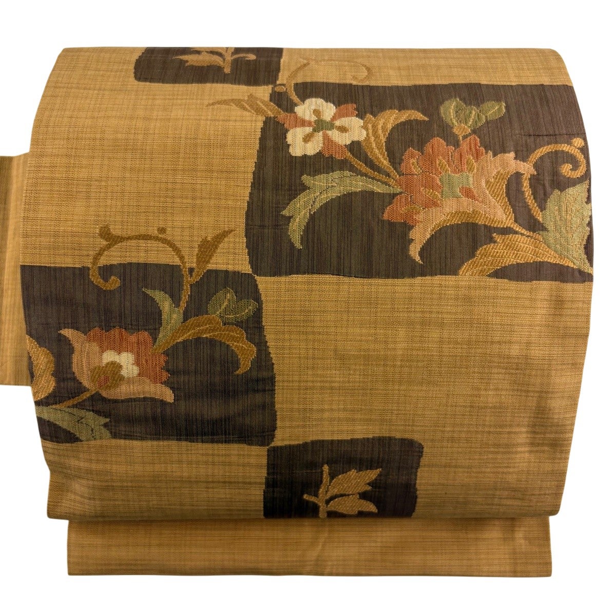 美品】 名古屋帯 優品 花唐草 山吹茶色 正絹｜中古・古着・リサイクル