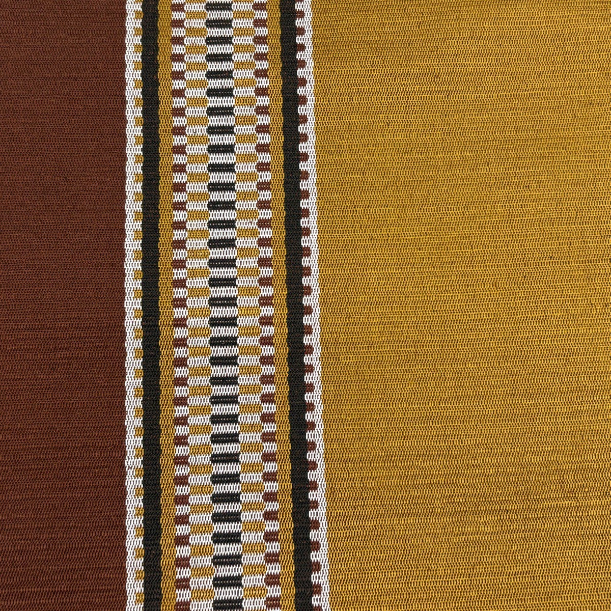 美品】 名古屋帯 逸品 証紙あり 本場黄八丈 八寸名古屋帯 幾何学 黄土