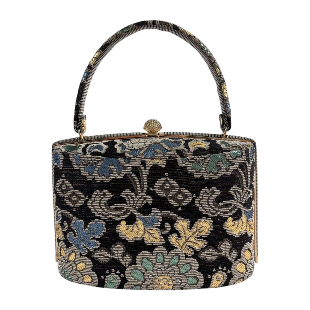 美品】和装バッグ 優品 フォーマル 桜 金彩 黒 和装小物｜中古・古着
