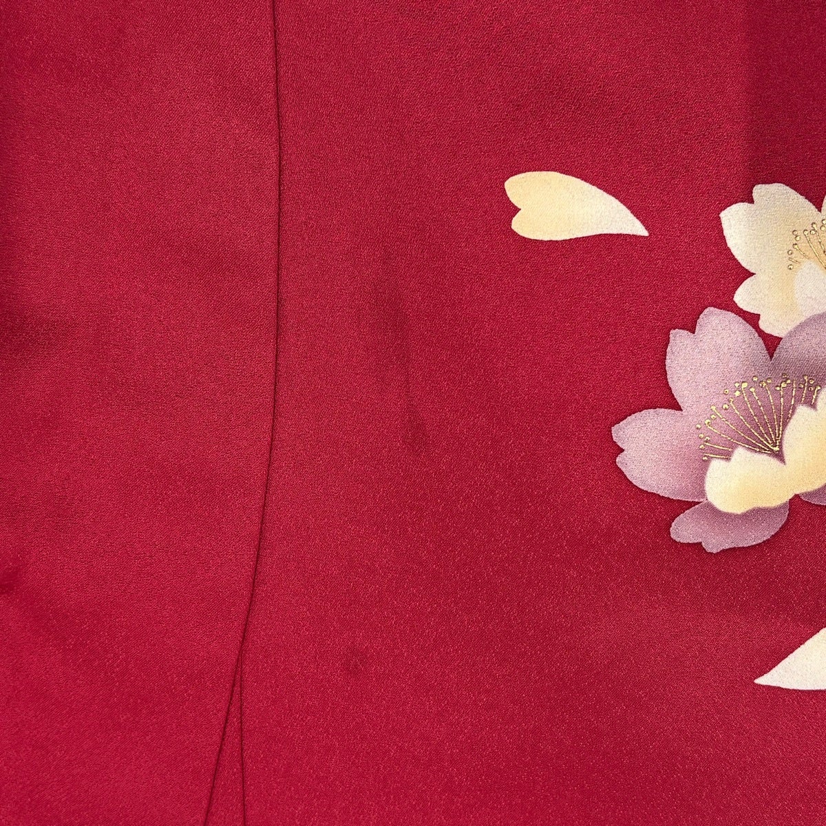 30%OFF 振袖 身丈167cm 裄丈66cm M 袷 鈴 蝶 金彩 刺繍 茜色 正絹 秀品