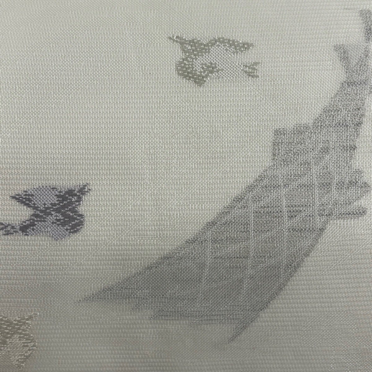 美品】 袋帯 名品 夏帯 絽 鳥 筍 銀糸 クリーム 六通 正絹｜中古・古着