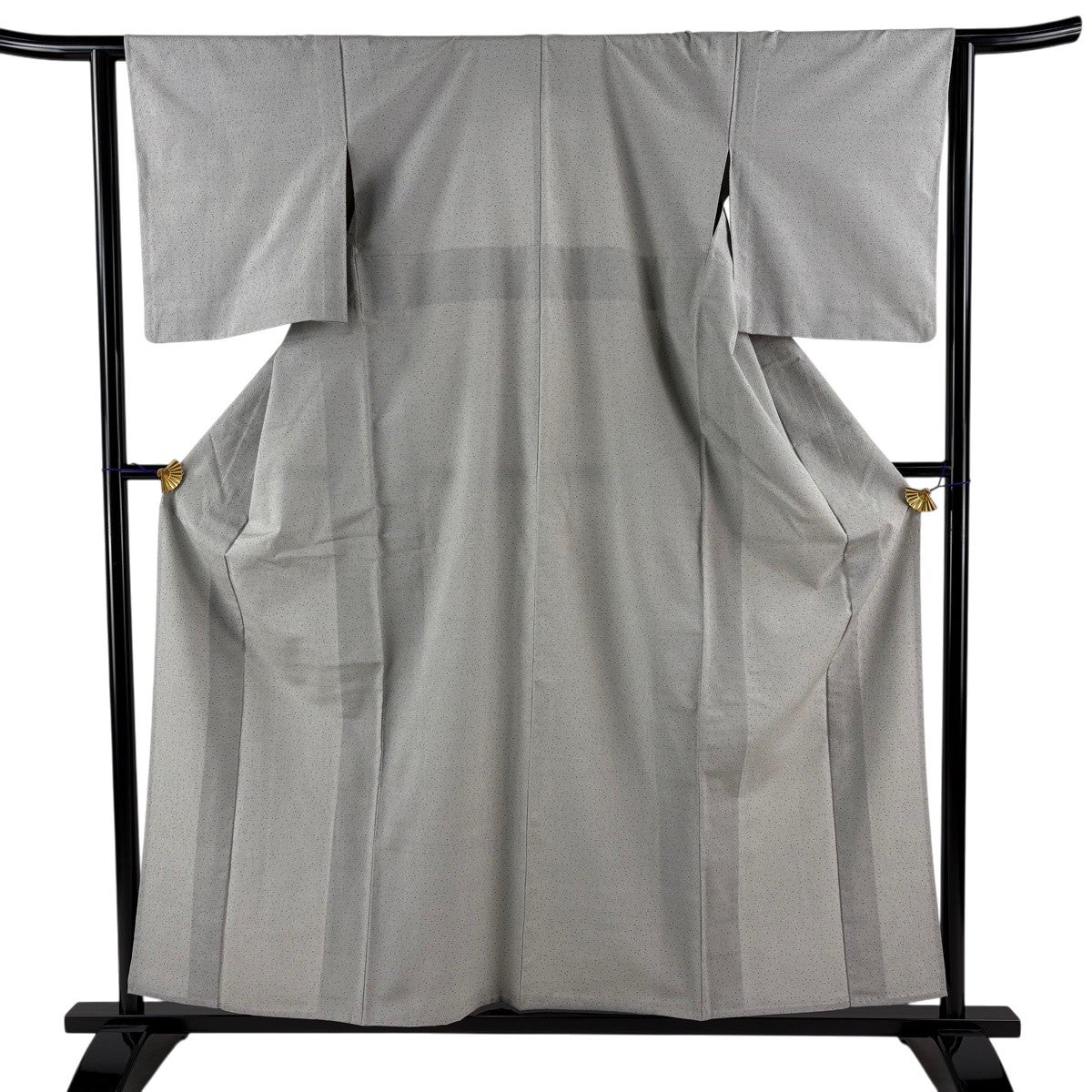 お召 袷 本塩沢 証紙あり 幾何学模様 灰色 正絹 逸品 お召 身丈159cm 裄丈63cm S 単衣 本塩沢 証紙あり 幾何学 灰色 正絹