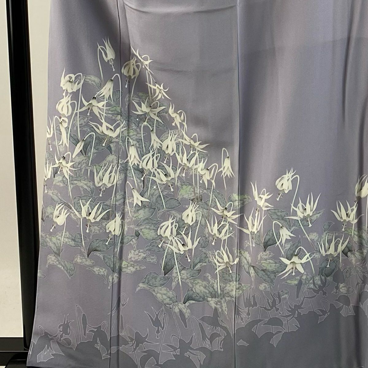 訪問着 身丈162cm 裄丈66cm M 袷 坂井教人 落款あり 草花 シルエット柄