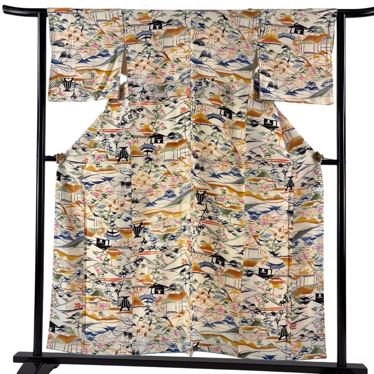 小紋 身丈155.5cm 裄丈63cm 正絹 名品 【中古】 美品】 小紋 身丈155.5cm 裄丈63cm 正絹 名品 【中古】の通販 by