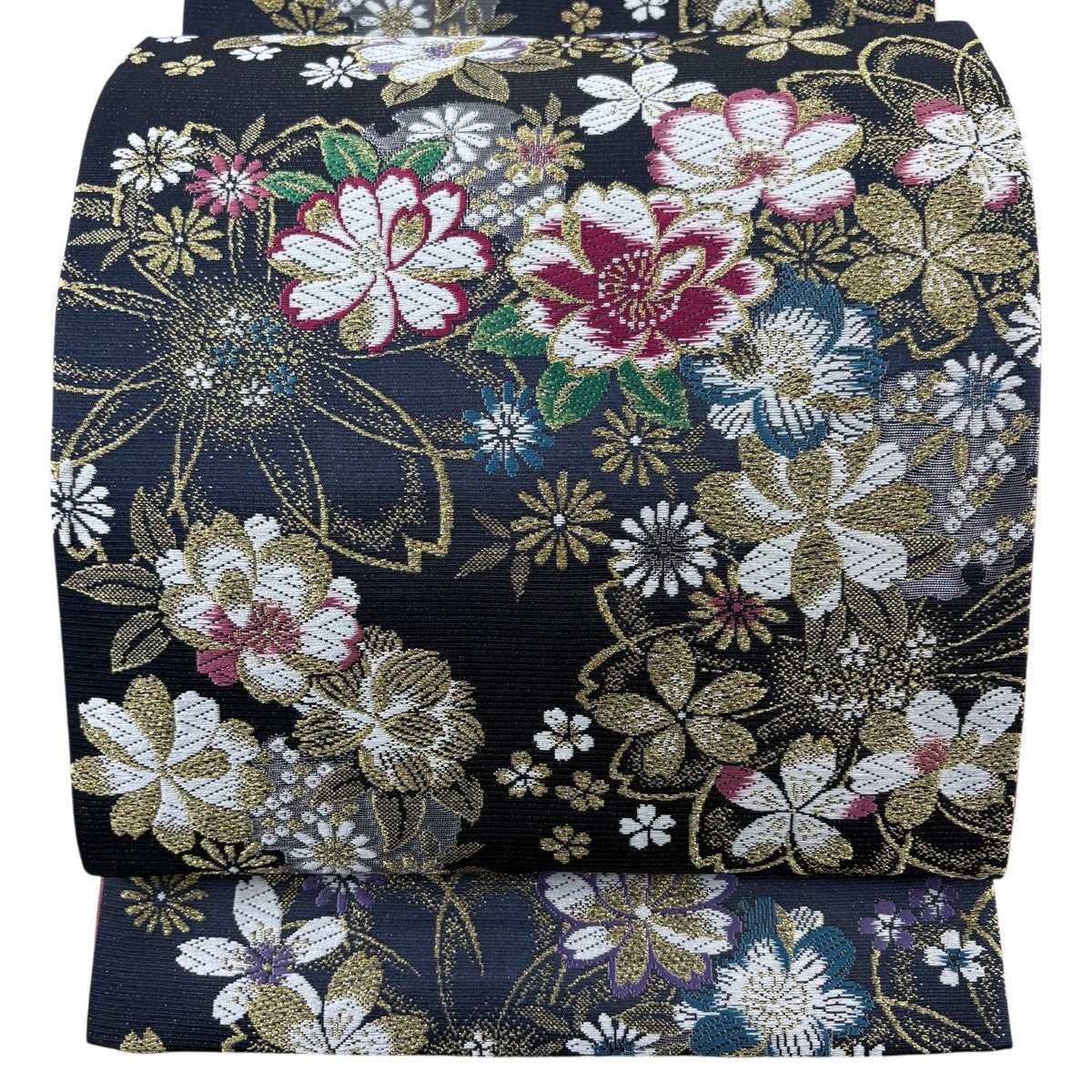 美品】 袋帯 秀品 桜 雪輪 唐織 箔 薄紫 六通 正絹｜中古・古着