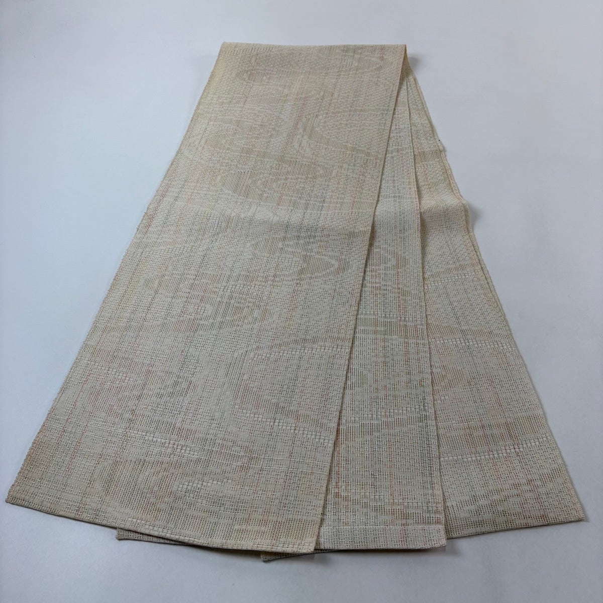 名古屋帯 秀品 夏帯 流水 縞 ベージュ 正絹｜中古・古着・リサイクル