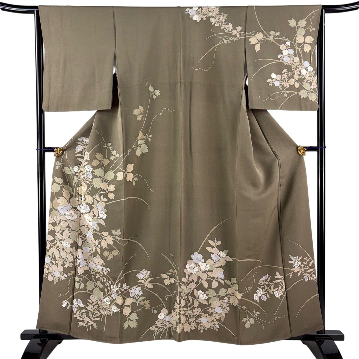 名古屋帯 秀品 万寿菊 金彩 金糸 水色 正絹｜中古・古着・リサイクル