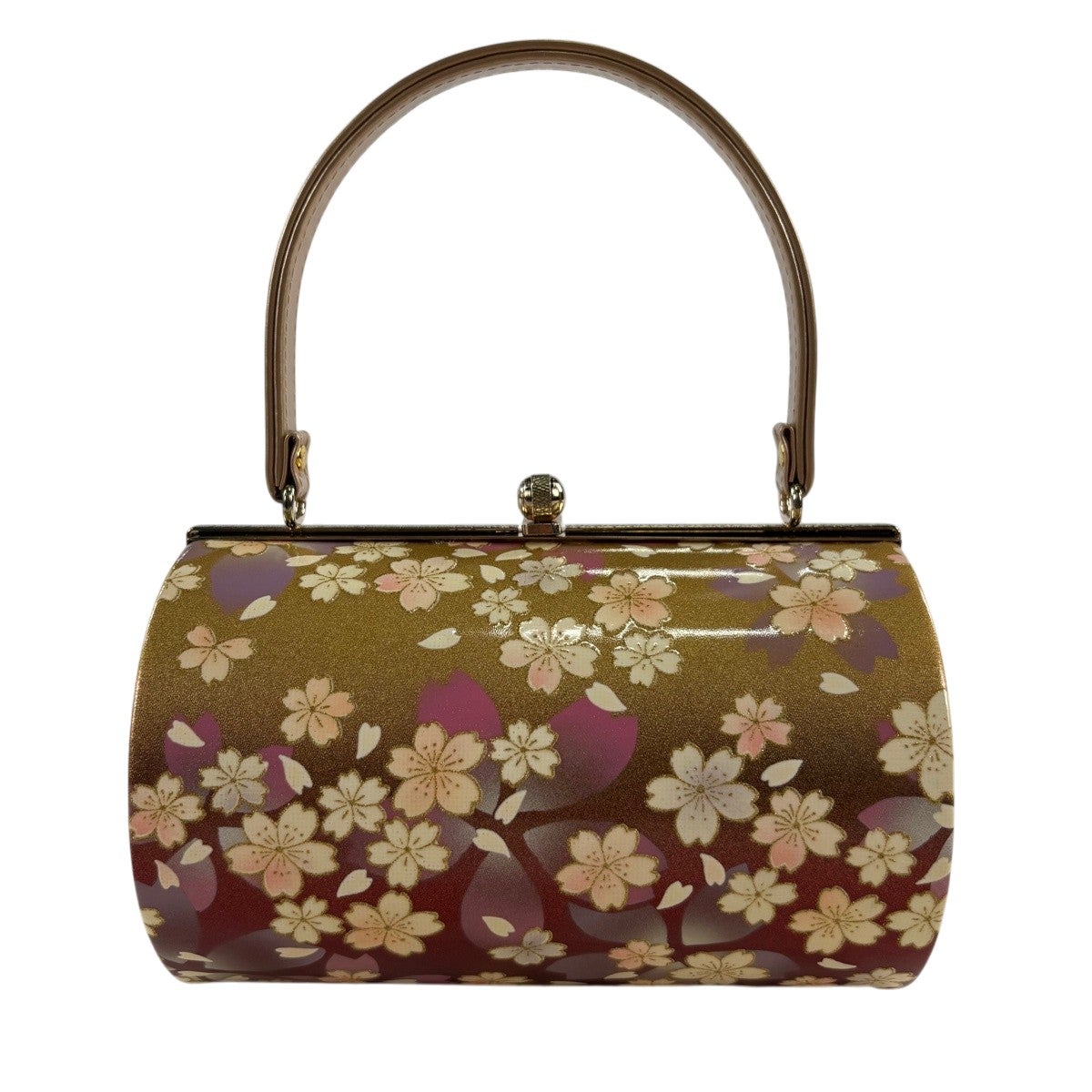 和装バッグ 優品 フォーマル 草花 金彩 金色 エナメル 和装小物｜中古