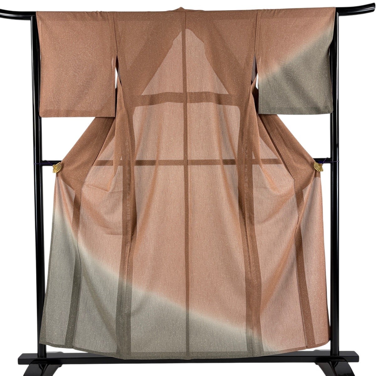 ★専用★訪問着 紗 夏 クリーム系　身丈159.5cm 裄丈64cm 正絹 美品】 訪問着 身丈162cm 裄丈64.5cm M 薄物 夏紬地 秋草 松竹梅 金彩