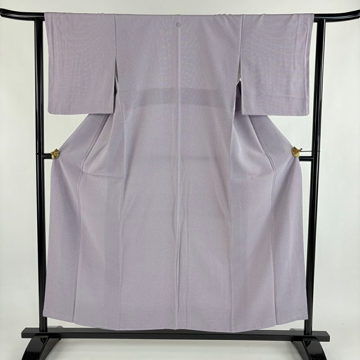 江戸小紋 身丈162.5cm 裄丈67cm M 袷 落款あり 万筋 薄緑 正絹 名品 一