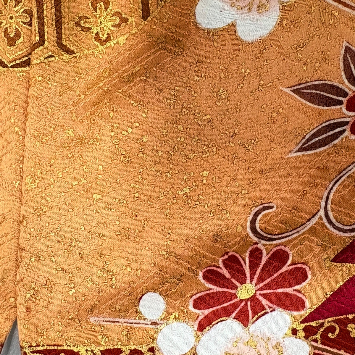 30%OFF 振袖 身丈160.5cm 裄丈63cm S 袷 袋帯フルセット 御所車 椿