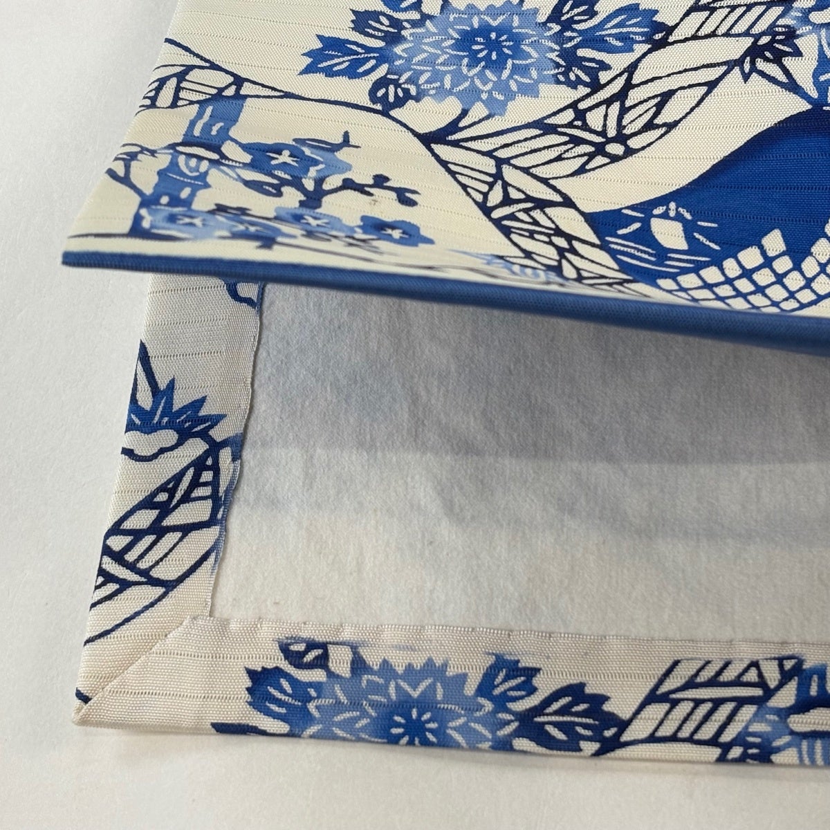 美品】 開き名古屋帯 逸品 夏帯 絽 松竹梅 山 青 正絹｜中古・古着