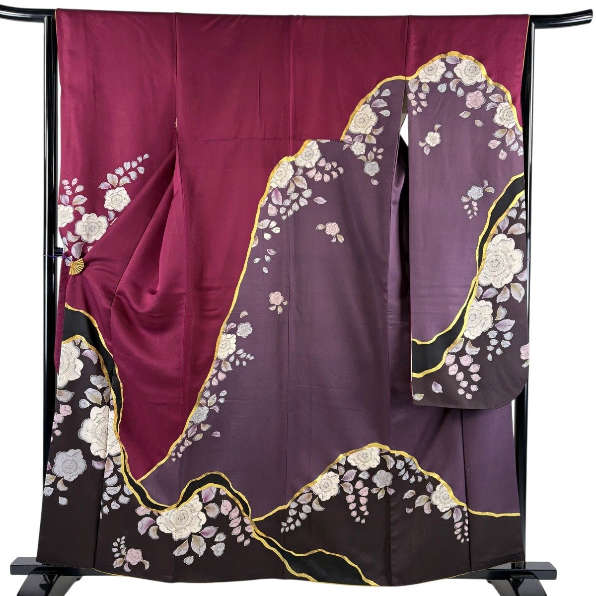 振袖 身丈159cm 裄丈64cm M 袷 落款あり 赤紫 正絹 秀品｜中古・古着