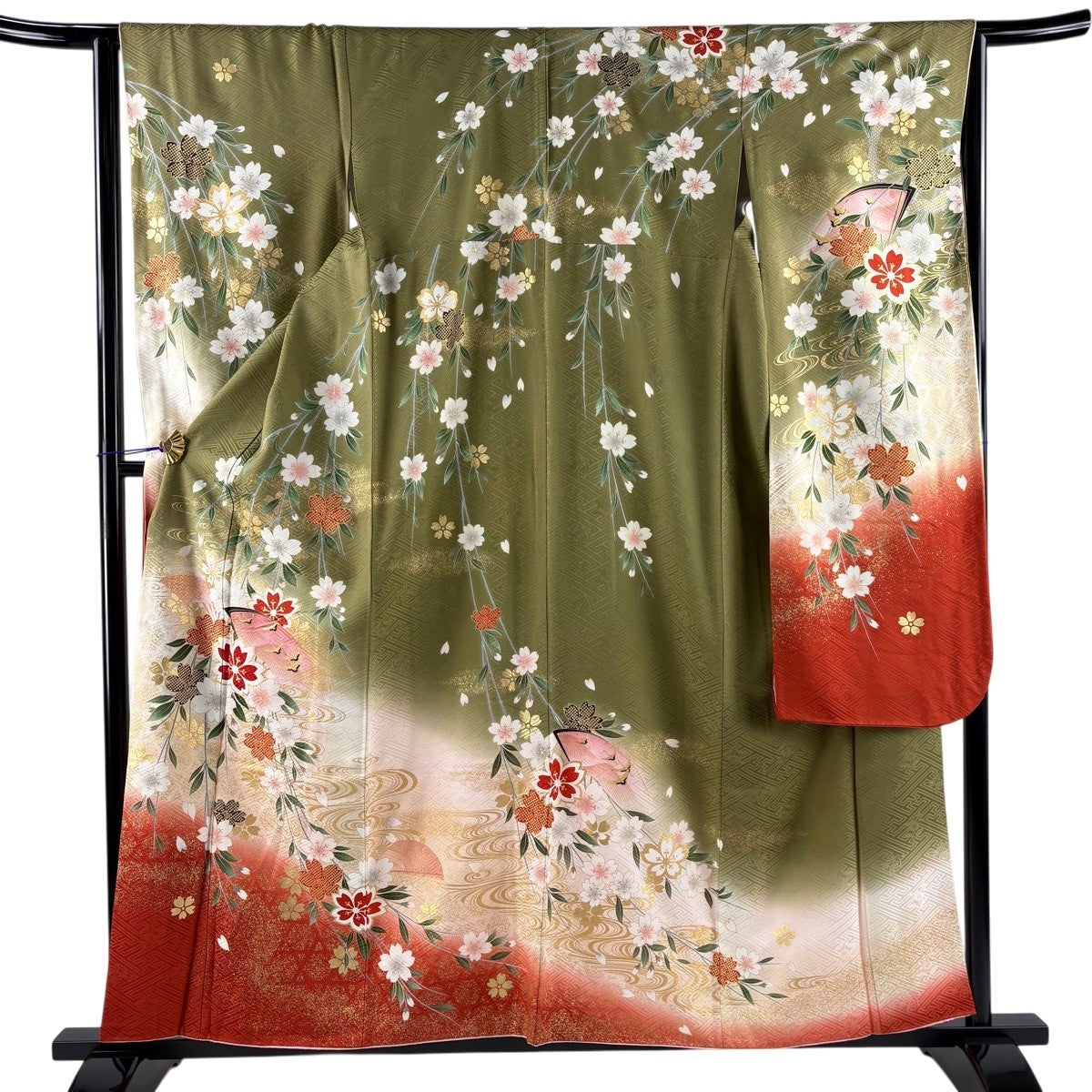 振袖 身丈159cm 裄丈64cm M 袷 落款あり 赤紫 正絹 秀品｜中古・古着