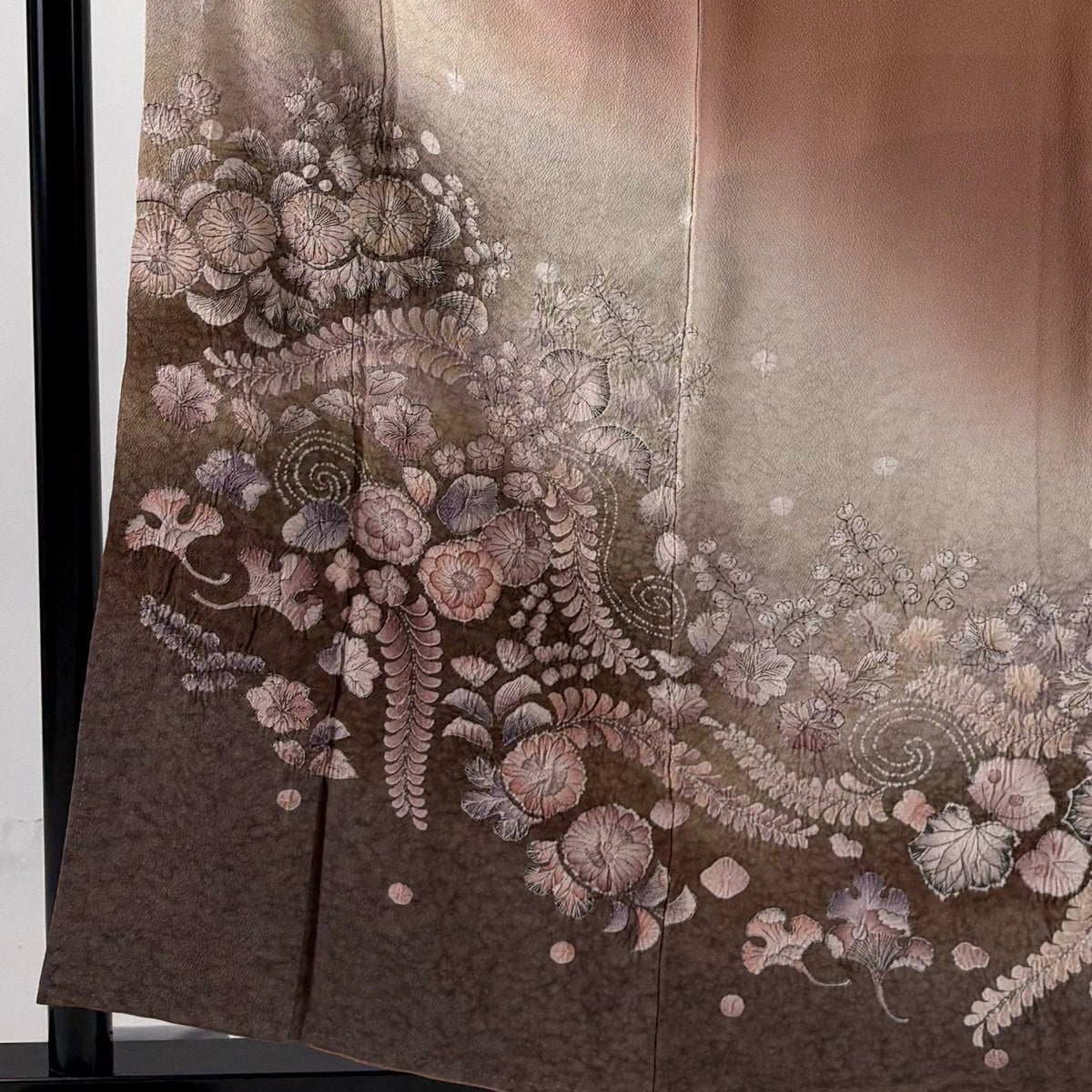 美品】 訪問着 身丈159.5cm 裄丈62cm S 袷 辻が花柄 ぼかし 薄小豆
