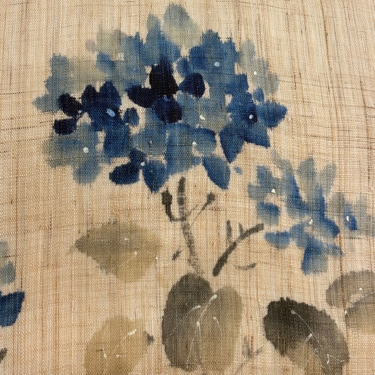 名古屋帯 逸品 夏帯 紫陽花 薄茶色 麻｜中古・古着・リサイクル着物