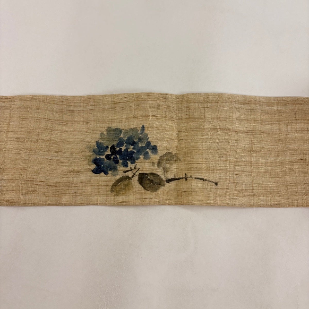 名古屋帯 逸品 夏帯 紫陽花 薄茶色 麻｜中古・古着・リサイクル着物