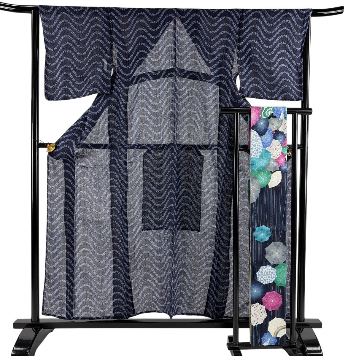 浴衣 身丈162cm 裄丈63cm 綿 名品 【中古】 浴衣 身丈162.5cm 裄丈65cm M 草花 山吹茶色 綿 名品｜中古・古着