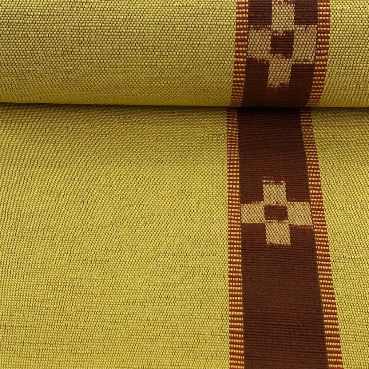 反物 逸品 帯反物 八重山みんさー 証紙有 黄色 綿｜中古・古着