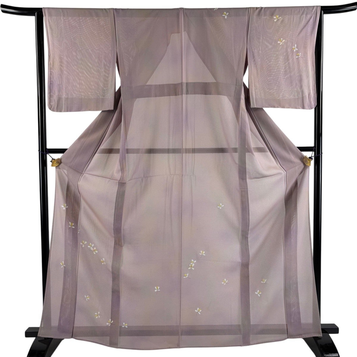 美品】 付下げ 身丈165.5cm 裄丈64cm M 薄物 花 ぼかし 薄紫 正絹 名品