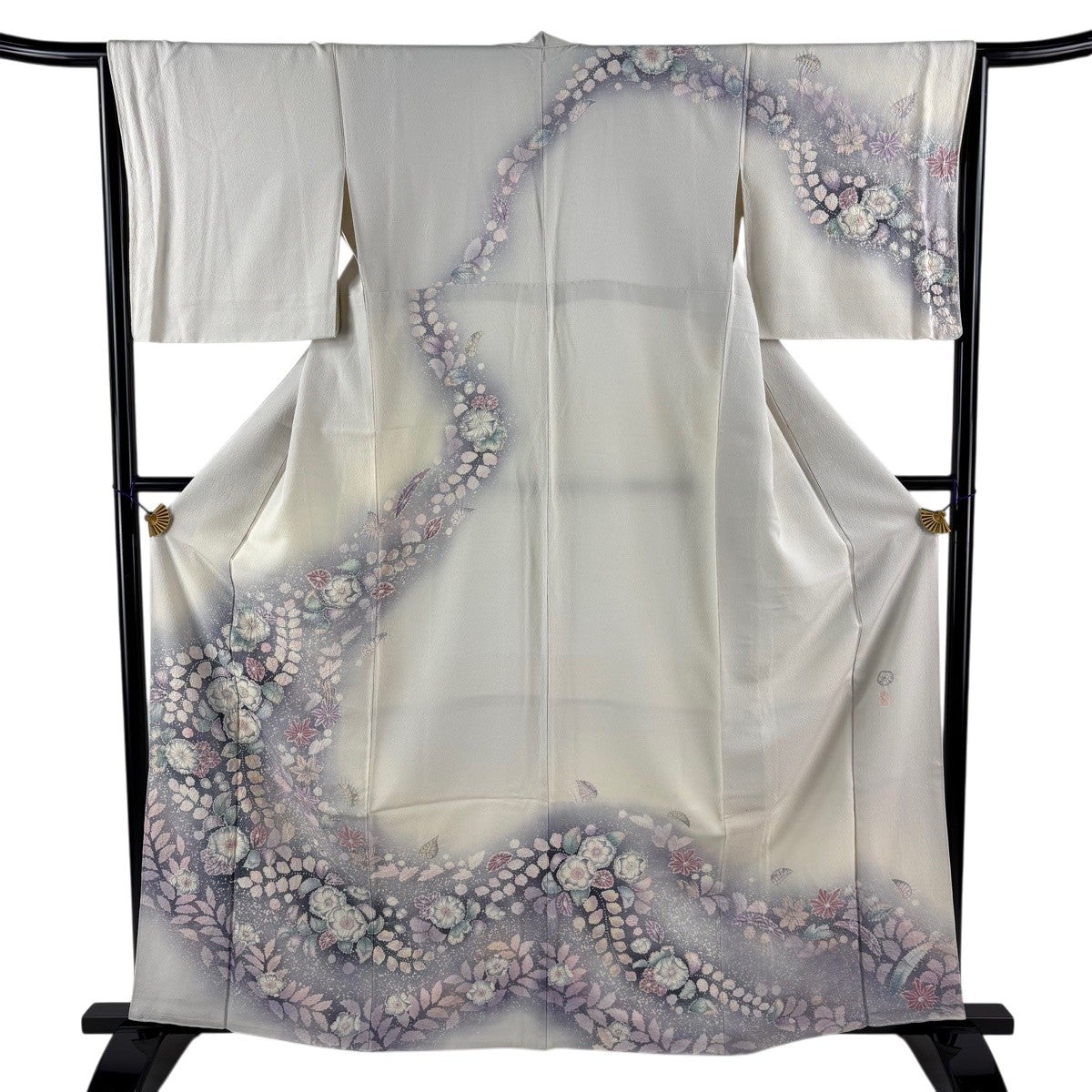 訪問着 身丈162.5cm 裄丈64.5cm M 袷 翠山工房 落款あり 辻が花 ぼかし