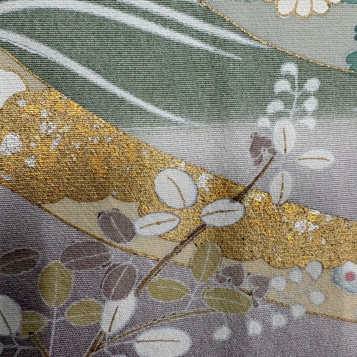 訪問着 身丈159cm 裄丈65cm M 袷 桜 鬘帯 金糸 金彩 薄紫 正絹 秀品