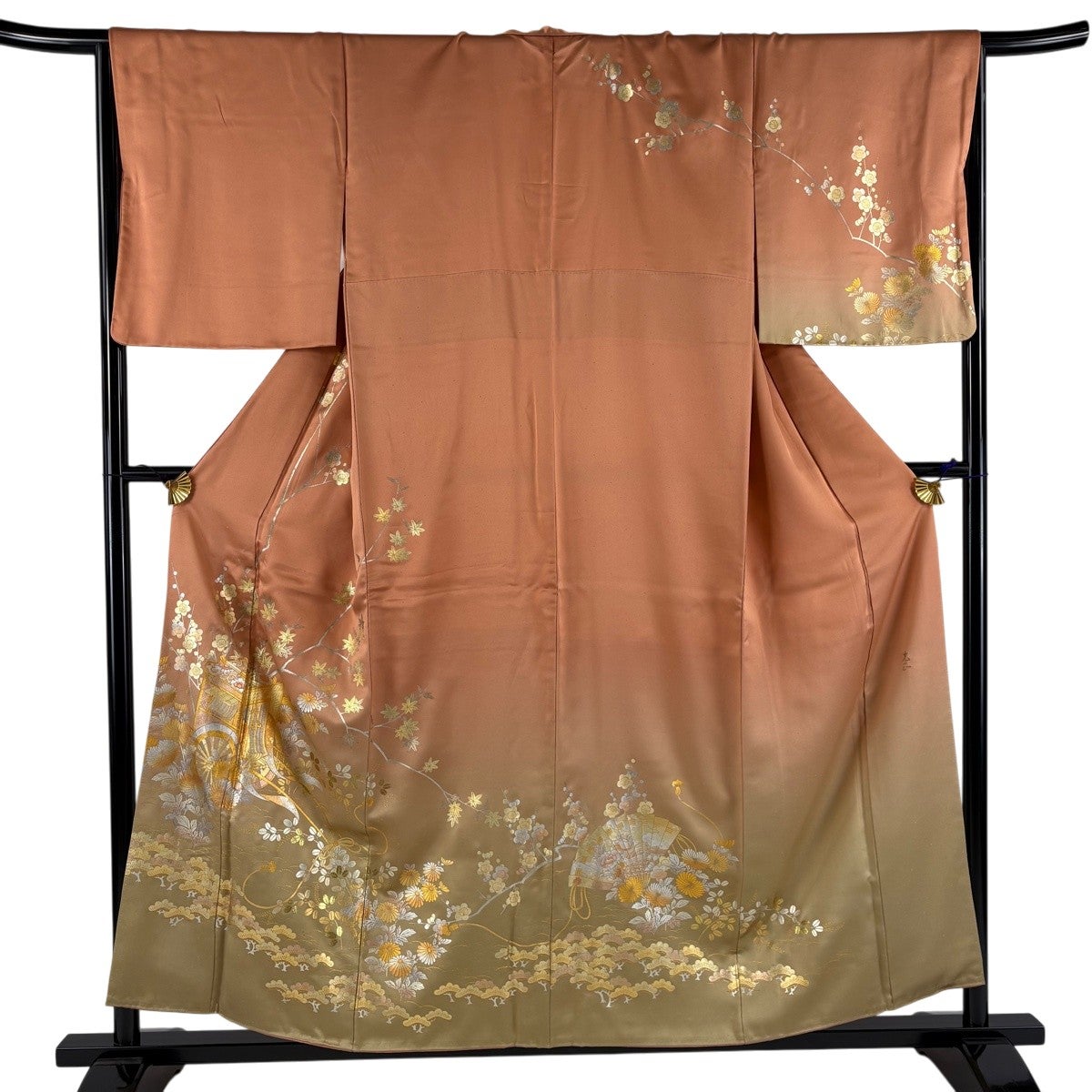 【美品】 お召 身丈159.5cm 裄丈62cm 正絹 逸品 【中古】 美品】 お召 身丈151.5cm 裄丈66.5cm 正絹 逸品 【中古】の通販 by