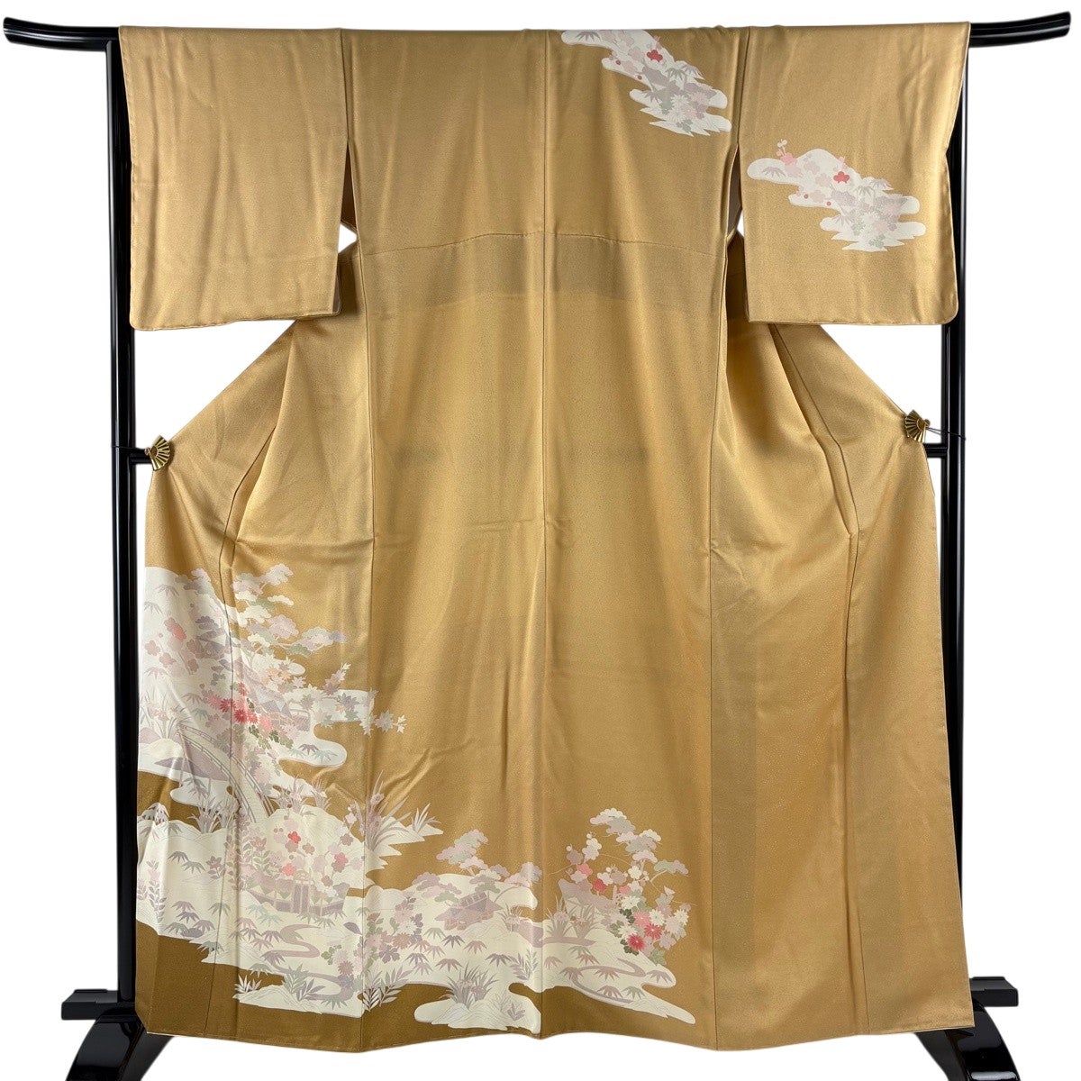 【美品】 付下げ 身丈164cm 裄丈66cm 正絹 名品 【中古】 美品】 付下げ 身丈164cm 裄丈66cm M 袷 やまと 桜 地紋 赤紫 正絹