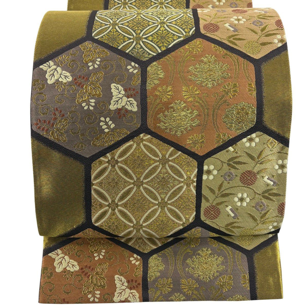 美品】 袋帯 名品 落款あり 証紙あり 本家加納 鳥 草花 金銀糸 箔 金色