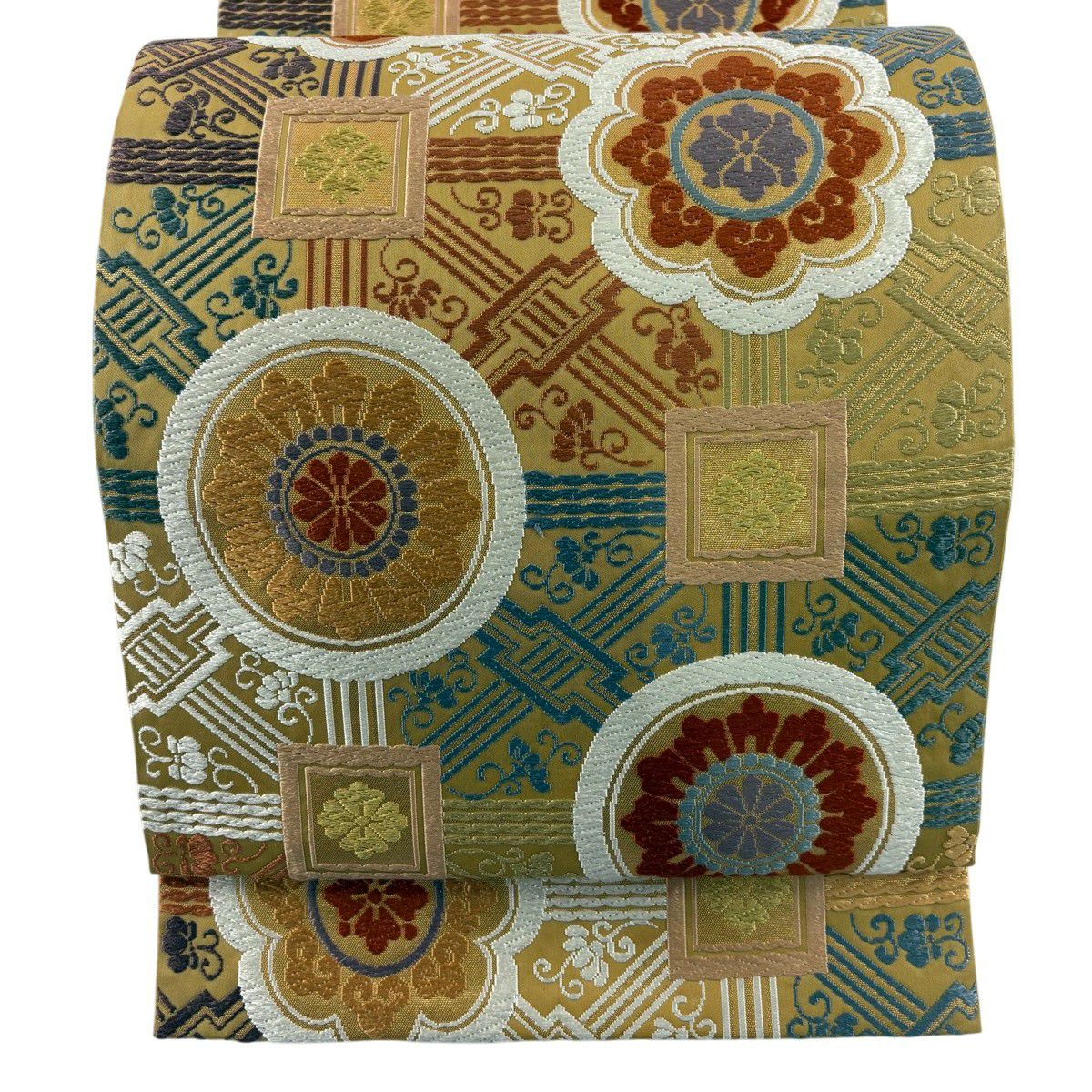 美品】 袋帯 名品 ヱ霞 花唐草 箔 銀糸 黒 六通 正絹 ｜中古・古着