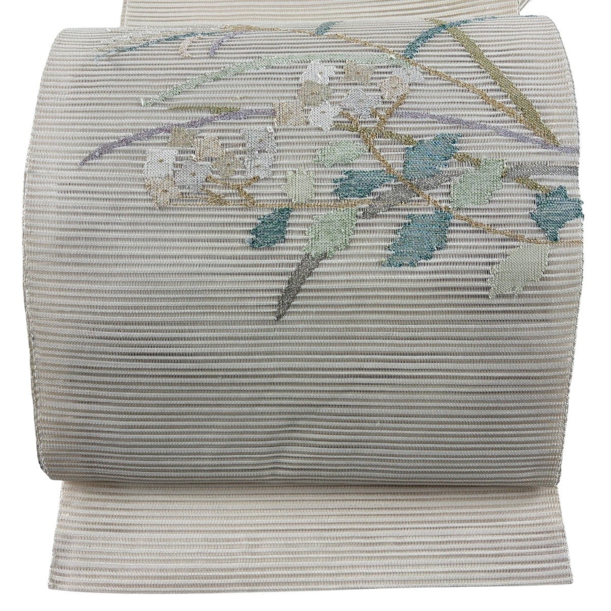 開き名古屋帯 秀品 夏帯 絽 八寸名古屋帯 トンネル仕立て 草花 ススキ