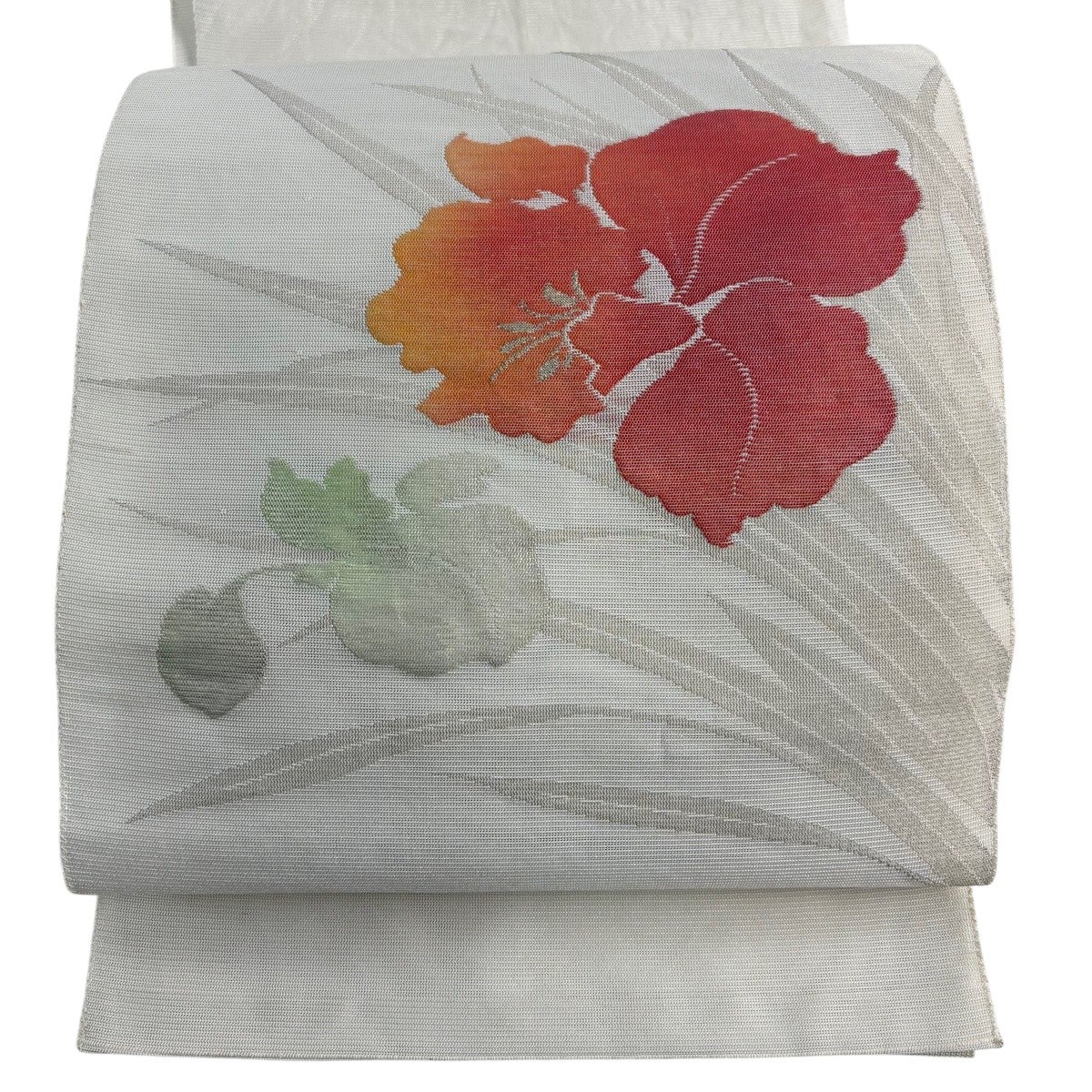 美品】 名古屋帯 秀品 落款あり 夏帯 絽 八寸名古屋帯 松葉仕立て 菖蒲