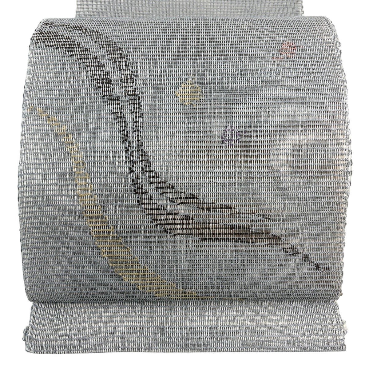 美品】 名古屋帯 優品 夏帯 絽 八寸名古屋帯 幾何学模様 朱色 正絹