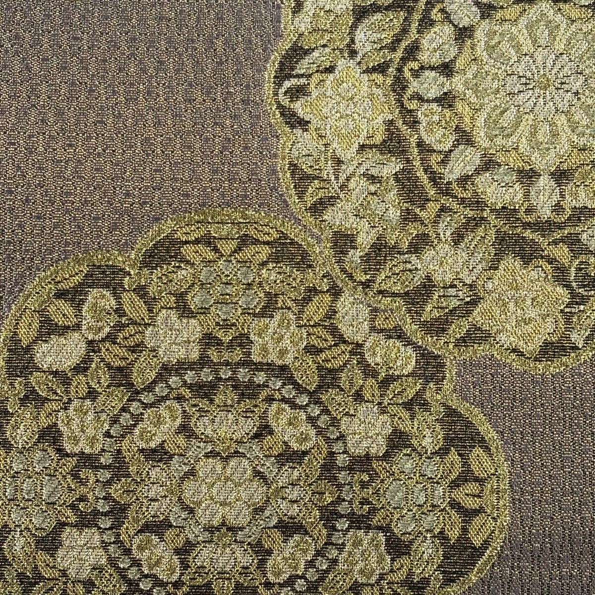 美品】 袋帯 秀品 華文 金糸 箔 灰紫 六通 正絹｜中古・古着