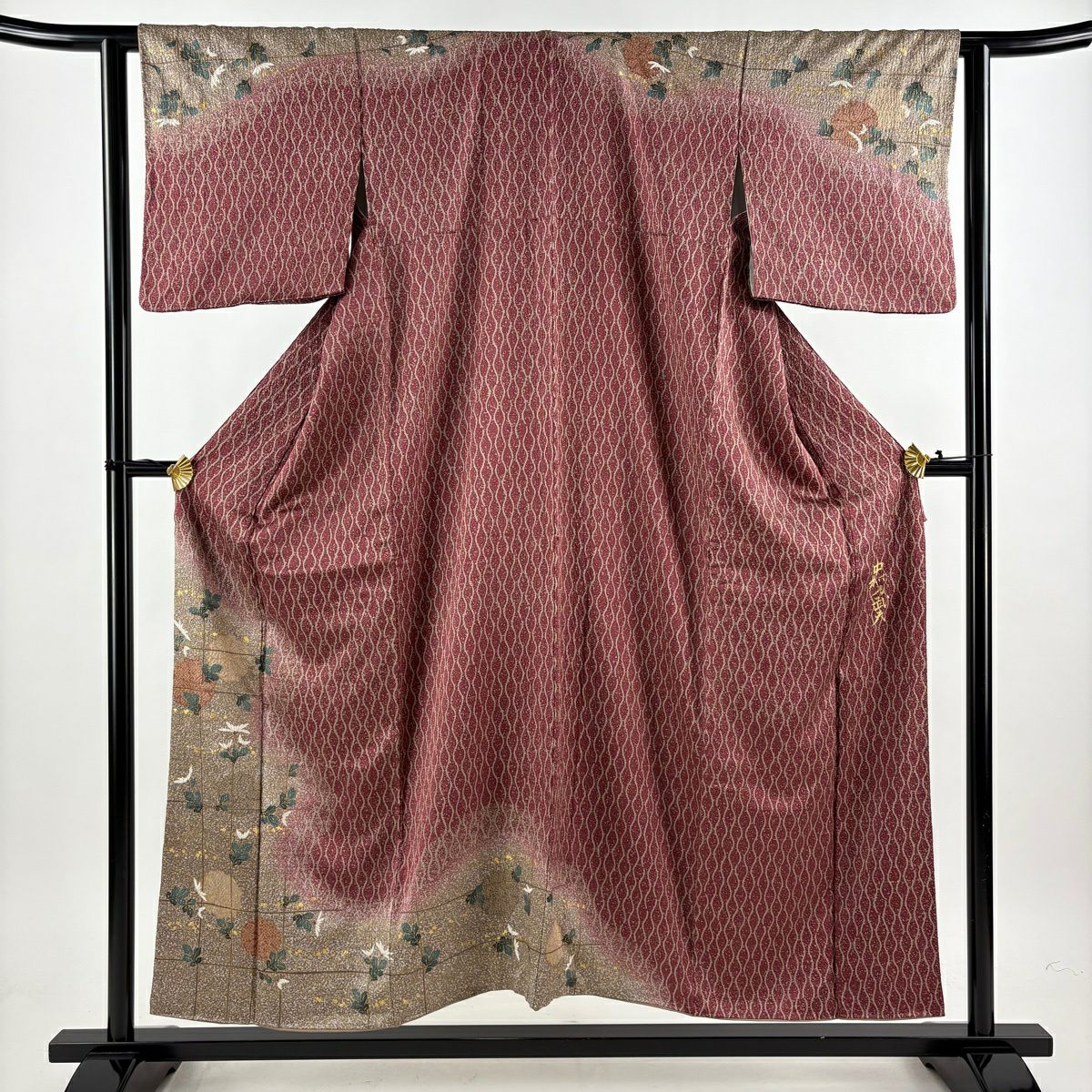 美品】 訪問着 身丈154cm 裄丈62.5cm S 袷 中村乃武夫 落款あり 美品】 訪問着 身丈154cm 裄丈62.5cm S 袷 中村乃武夫 落款あり