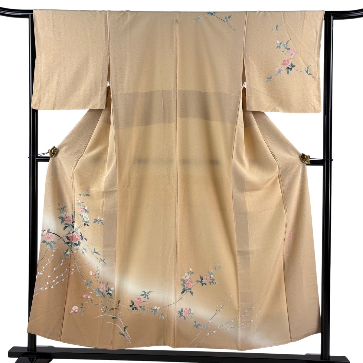 美品】 訪問着 身丈153cm 裄丈63.5cm S 袷 落款あり 枝花 草花 ぼかし