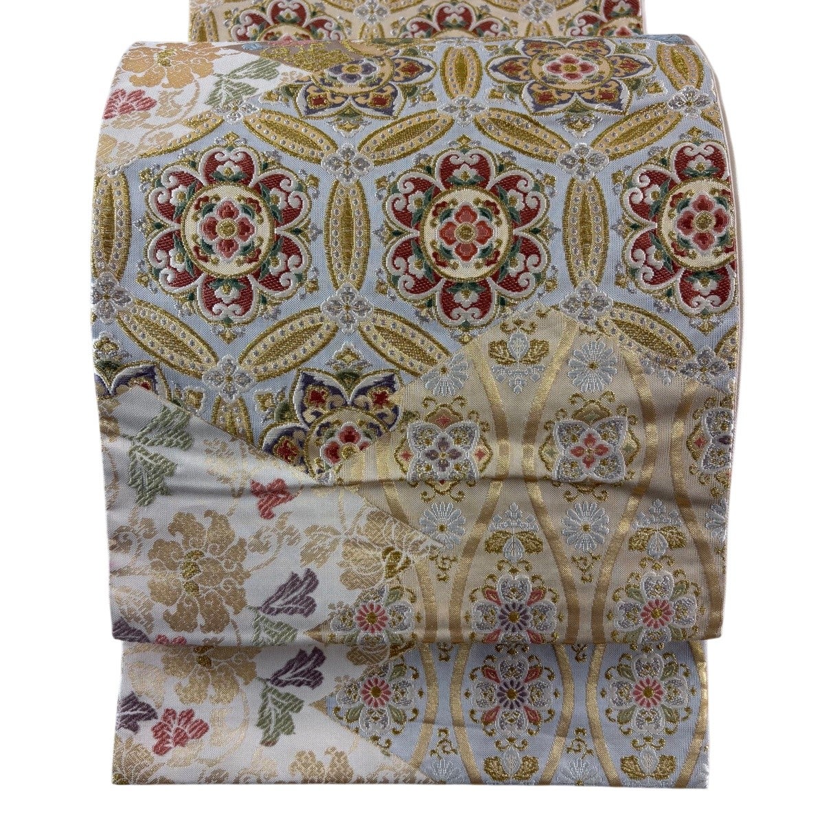 袋帯 秀品 華文 草花 金銀糸 箔 金色 六通 正絹｜中古・古着