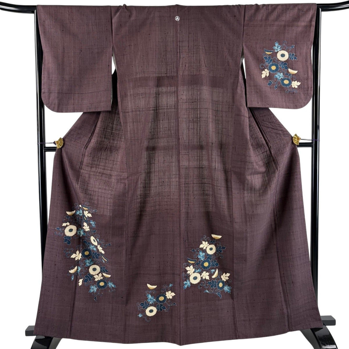 振袖 身丈167cm 裄丈69.5cm L 袷 菊 鴛鴦 染め分け 赤 正絹 秀品 【