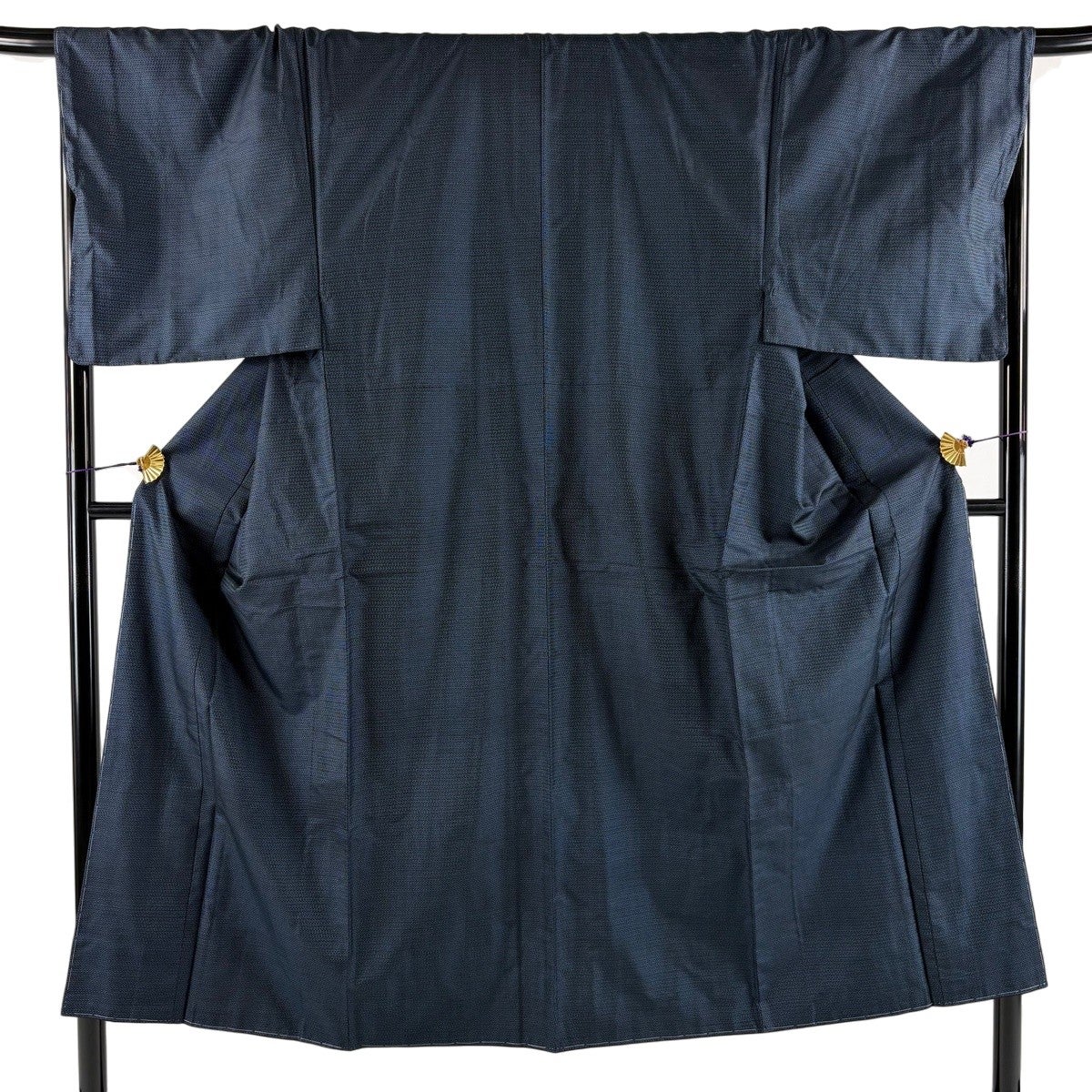 美品】 男着物 身丈148.5cm 裄丈69cm L 袷 アンサンブル 紬地 亀甲絣