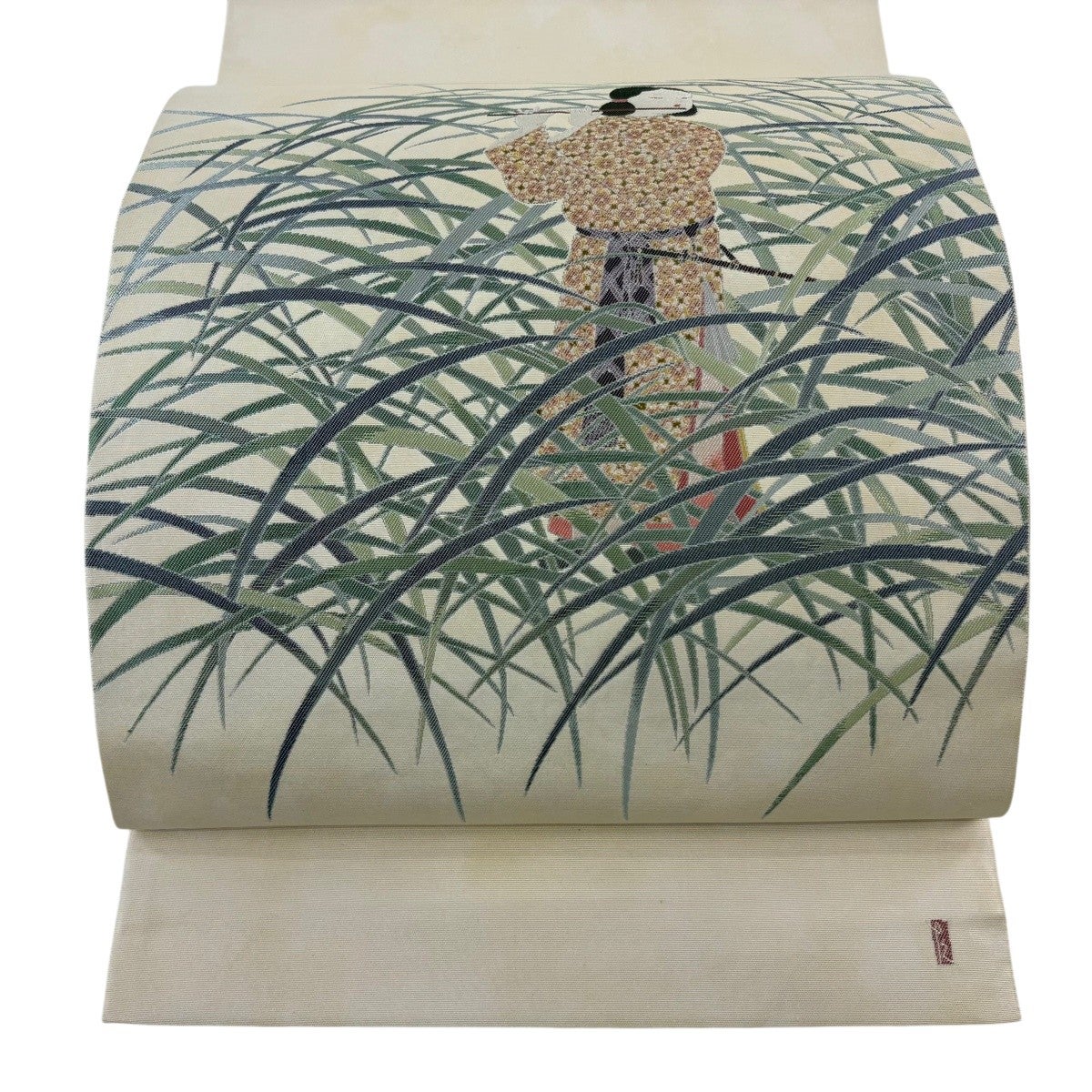 美品】 袋帯 名品 長嶋成織物 落款あり 瀞銀錦 由水十久監修 童 楓 箔