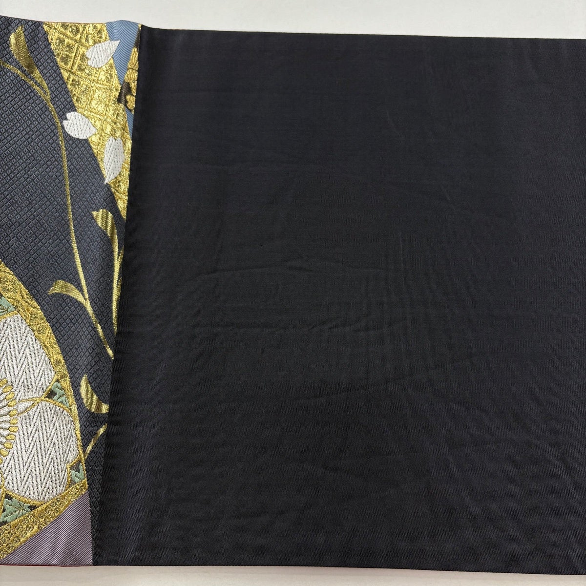 美品】 袋帯 秀品 桜 楓 金糸 箔 灰紫 六通 正絹｜中古・古着