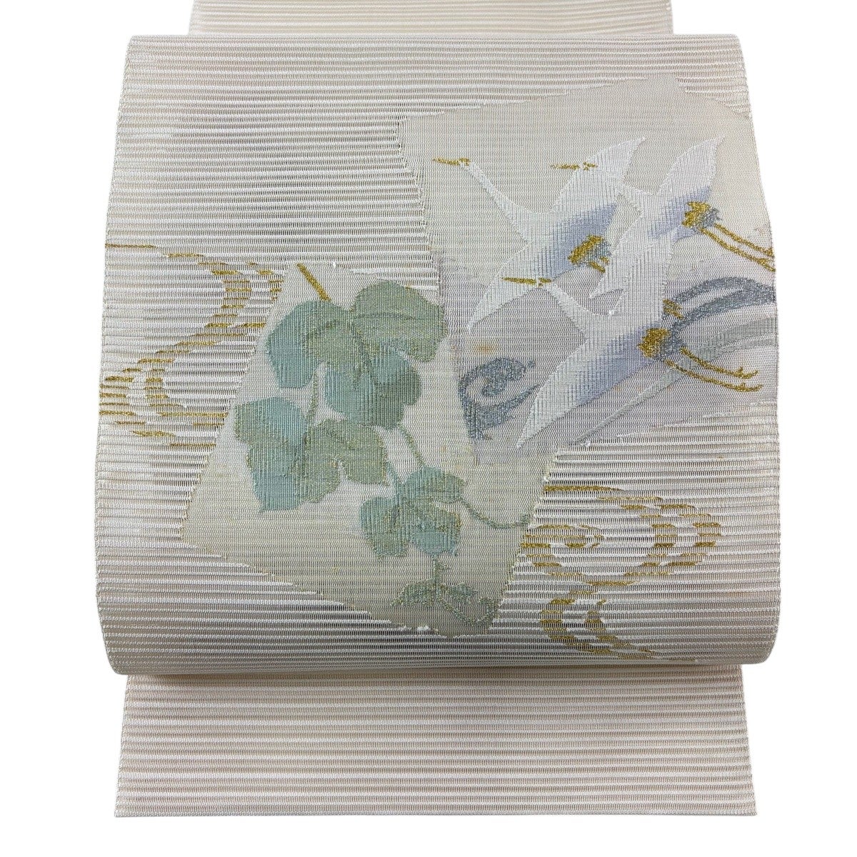 名古屋帯 秀品 夏帯 絽 松葉仕立て 八寸名古屋帯 トンネル仕立て 鶴 蔦
