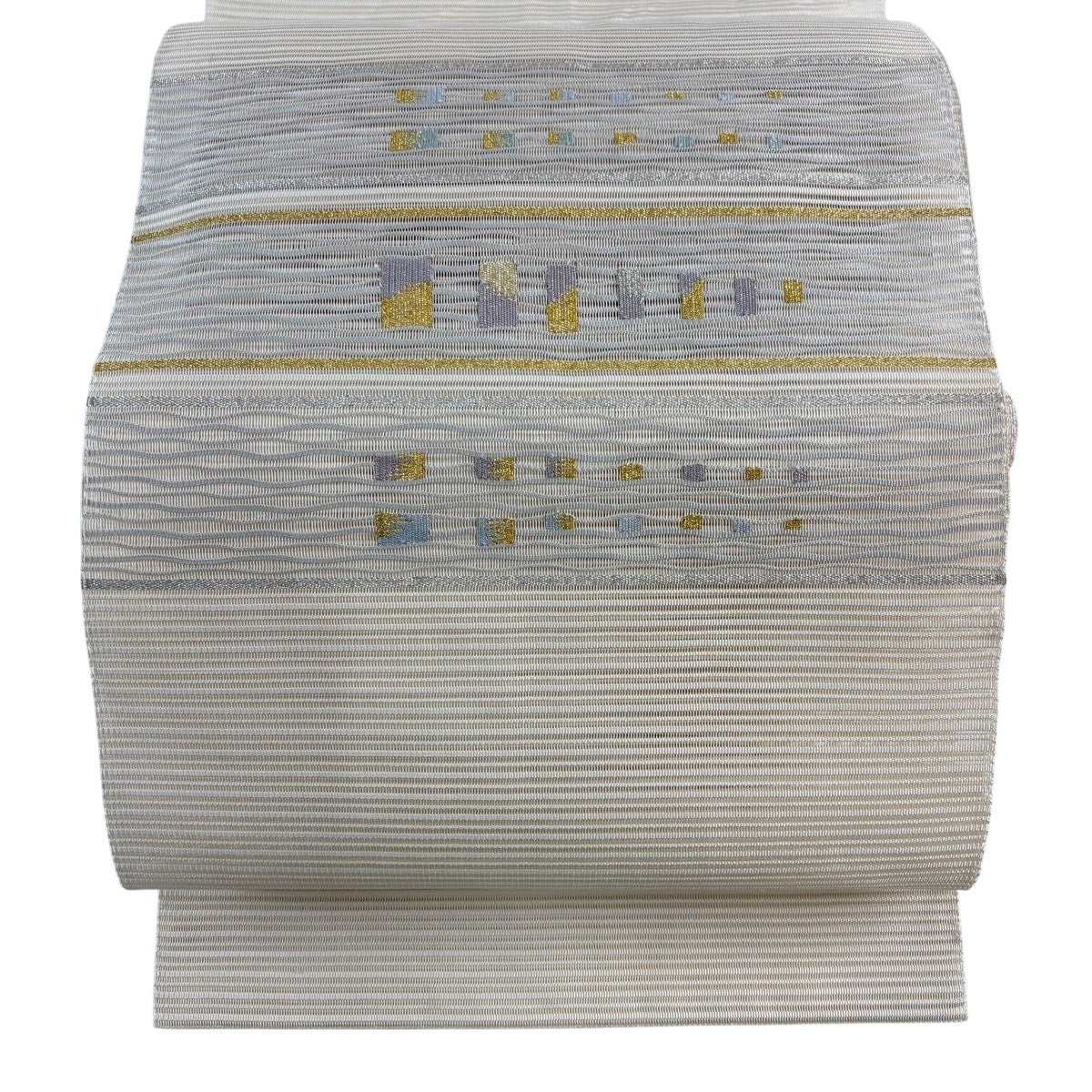 美品】 名古屋帯 秀品 夏帯 絽 八寸名古屋帯 松葉仕立て 桔梗 葉柄 金