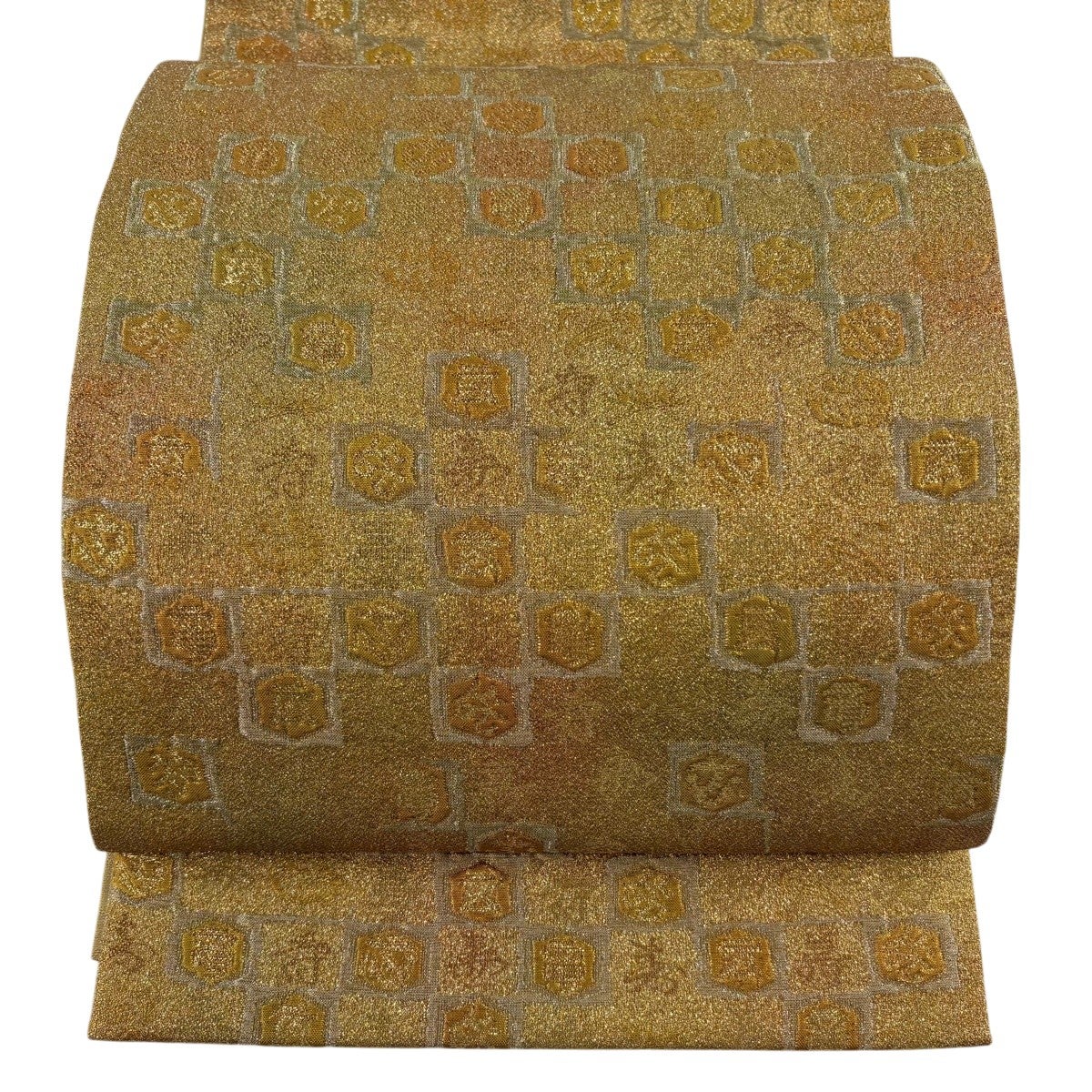 美品】 袋帯 名品 やまと 桜 花弁 箔 鶯色 六通 正絹｜中古・古着