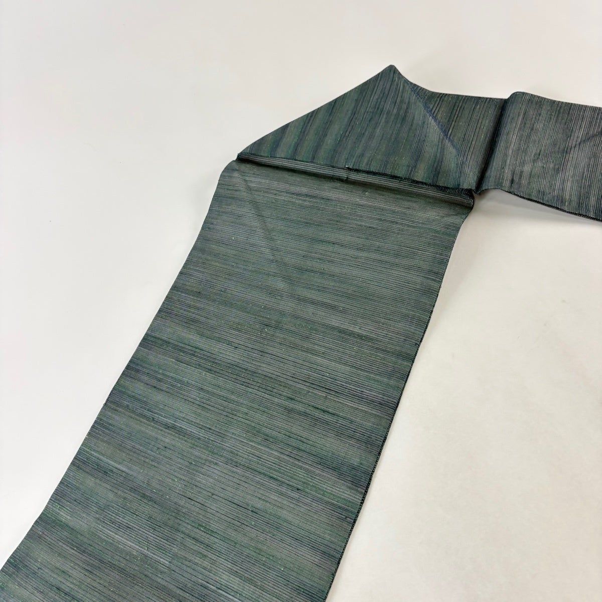 美品】 名古屋帯 秀品 夏帯 扇面 波 金銀糸 緑 正絹｜中古・古着